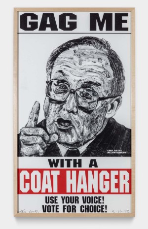 Robbie Conal - Gag Me with a Coat Hanger, 1992, offset lithographic poster