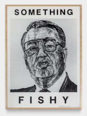 Robbie Conal - Something Fishy, 1987, offset lithographic poster