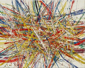 Mark Grotjahn - Untitled (Backcountry Capri 54.39), 2021, oil on cardboard mounted on linen