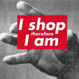 Barbara Kruger - Untitled (I shop therefore I am), 1987-2019, Single-channel video on LED panel, sound