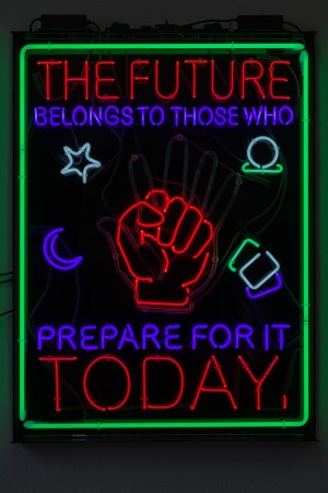 Patrick Martinez - Psychic Friends (Malcolm X), 2022, neon
