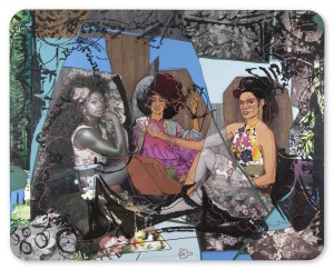 Mickalene Thomas - Le Déjeuner sur l&#039;herbe les Trois Femmes Noires d&#039;aprés Picasso, 2022