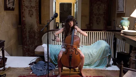 Installation view of Ragnar Kjartansson's The Visitors, 2012.