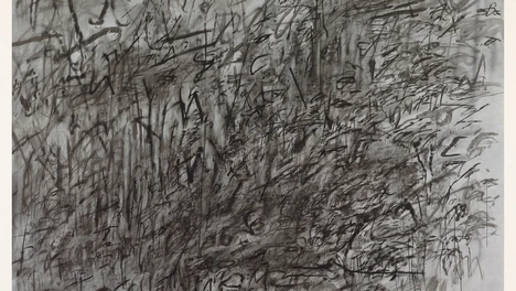 artwork image of Julie Mehretu's painting Invisible Sun (algorithm 8, fable form), 2015