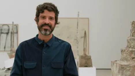 Devendra Banhart in the Cy Twombly gallery at The Broad museum