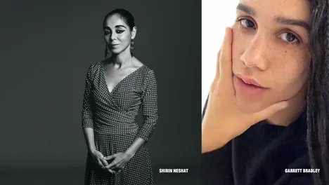 Photos of artist Shirin Neshat and filmmaker Garrett Bradley