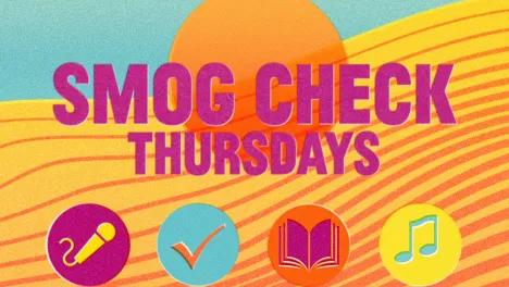 Image that says SMOG Check Thursdays