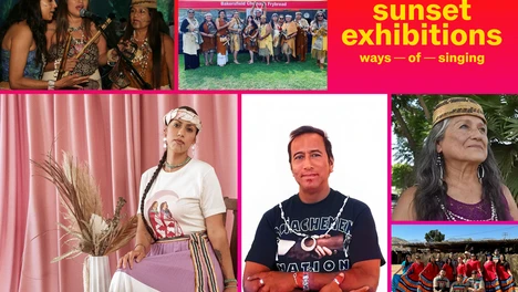 Collage of 6 photos of the evening's performers with event title