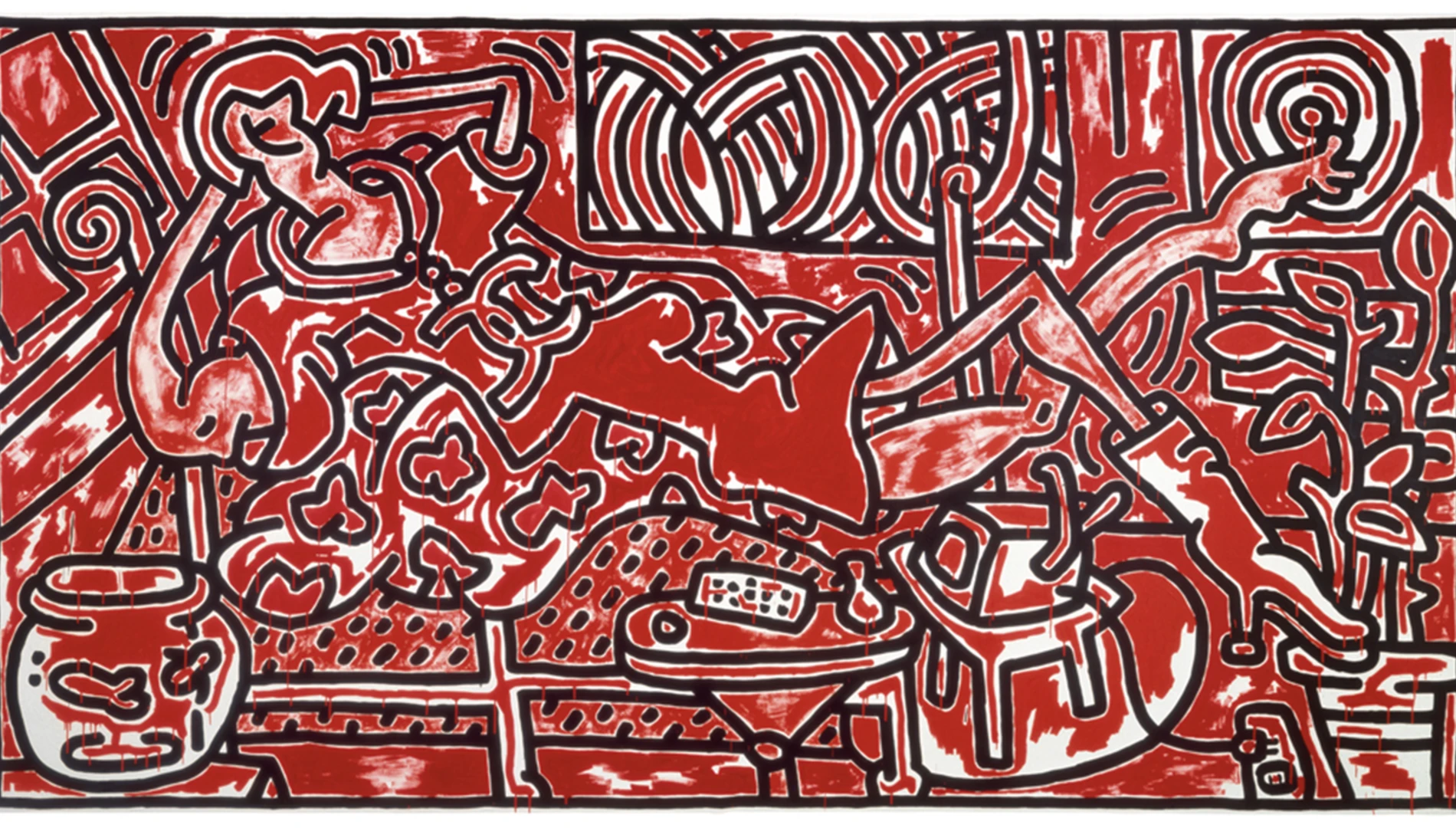 Keith Haring, Red Room, 1988. Acrylic on canvas. The Broad Art Foundation. © Keith Haring Art Foundation