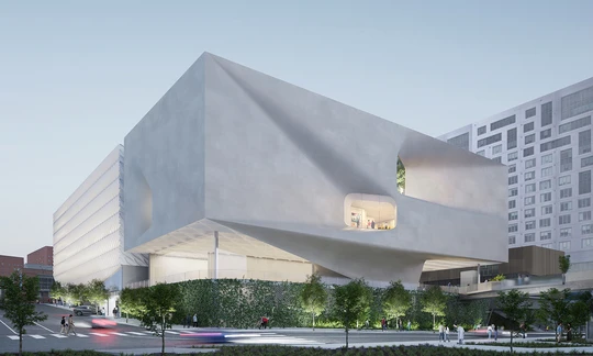 Rendered image of the exterior of the museum
