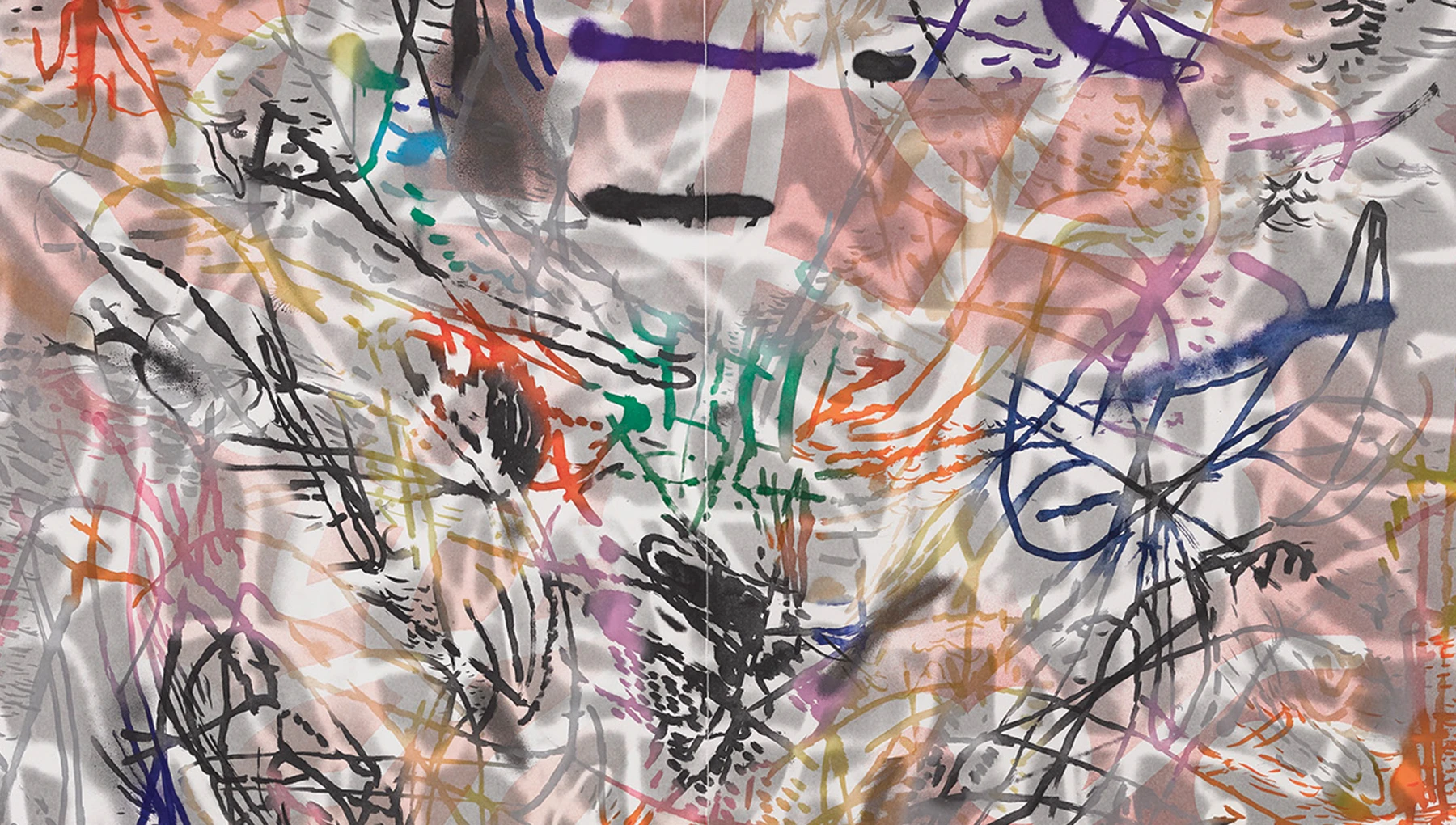 detail of Julie Mehretu's Six Bardos: Transmigration (2018)