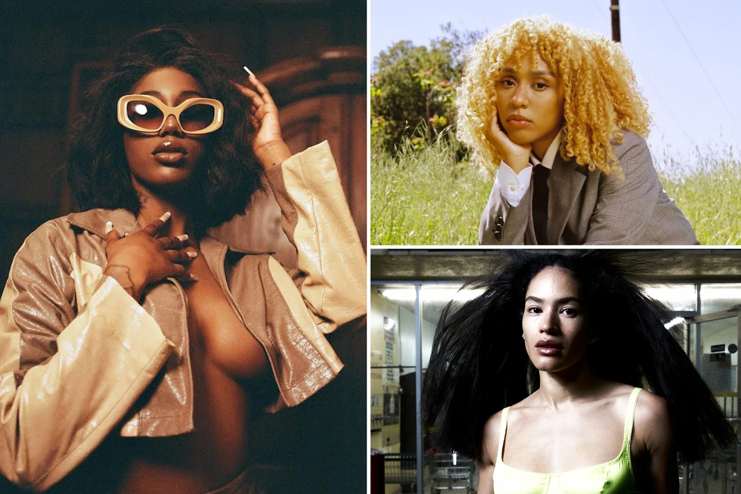 Photo collage of the three performers