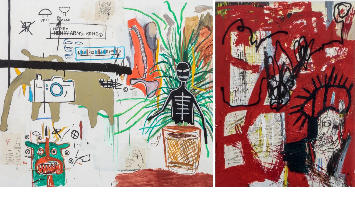 Two artworks by Jean-Michel Basquiat