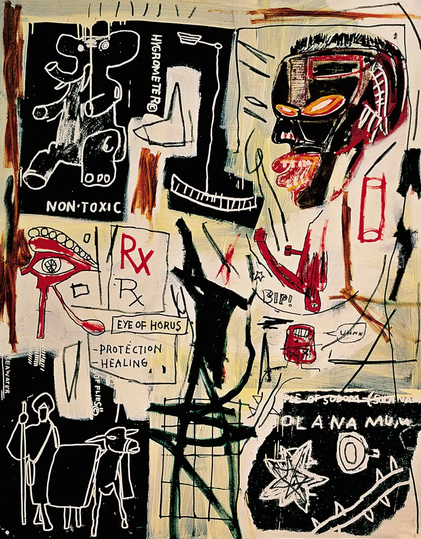 Jean‐Michel Basquiat - Melting Point of Ice, 1984, acrylic, oilstick and silkscreen