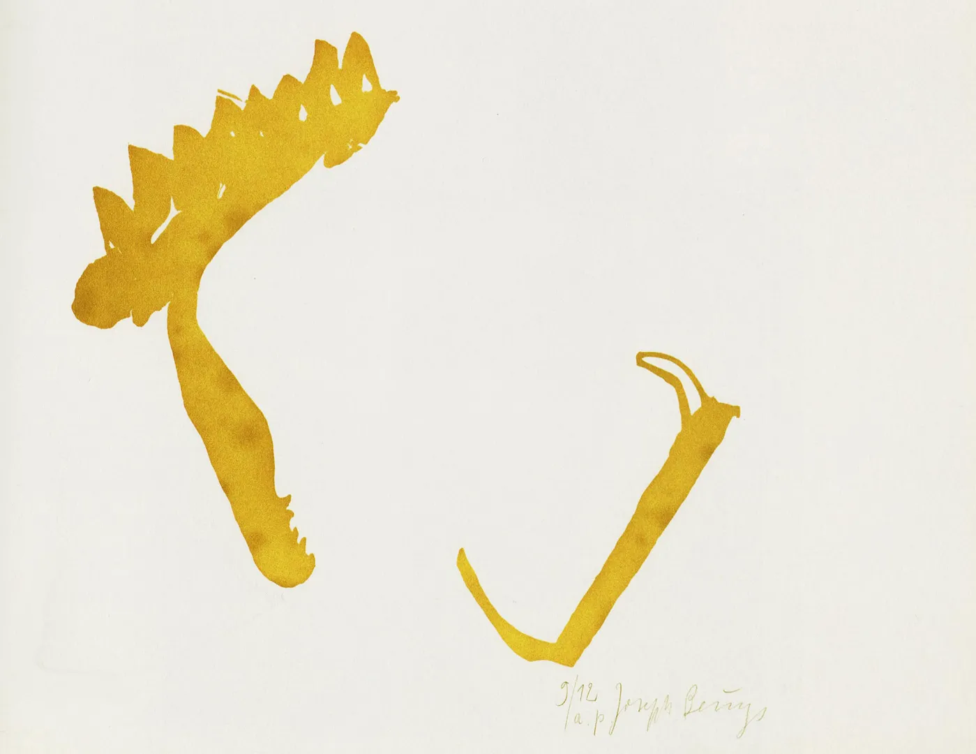 Joseph Beuys - ohne Titel, aus dem Fünf Lithographien (Untitled, from the portfolio Five Lithographs), 1977, lithograph on wove