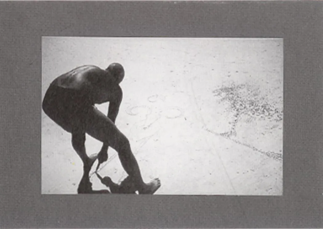 Joseph Beuys - Sandzeichnungen in Diani (Sand Drawings in Diani), 1980, seventeen color photographs mounted on black cardstock