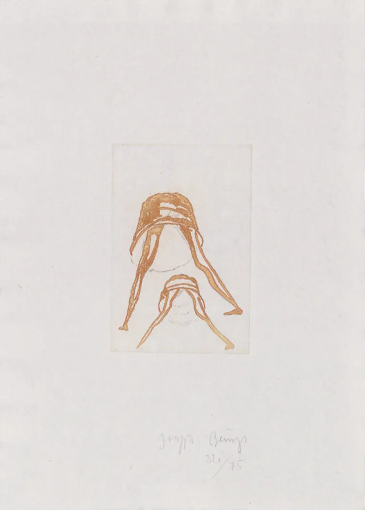 Joseph Beuys - Petticoat aus der Suite Tränen (Petticoat from Suite Tears), 1985, color etching on white wove