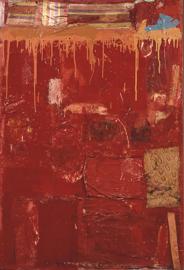 Robert Rauschenberg - Untitled, 1954, oil, fabric and newspaper on canvas