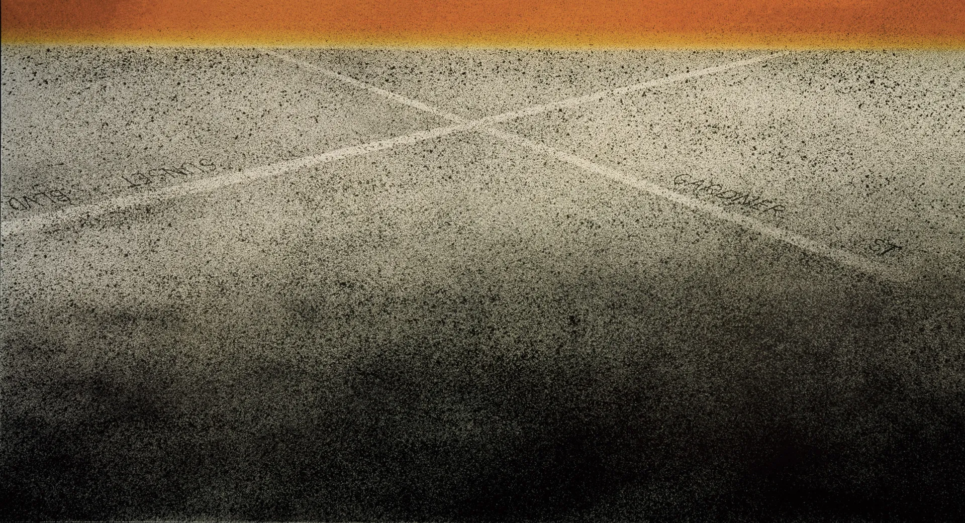 Ed Ruscha - Sunset-Gardner Cross, 1998-99, acrylic on canvas