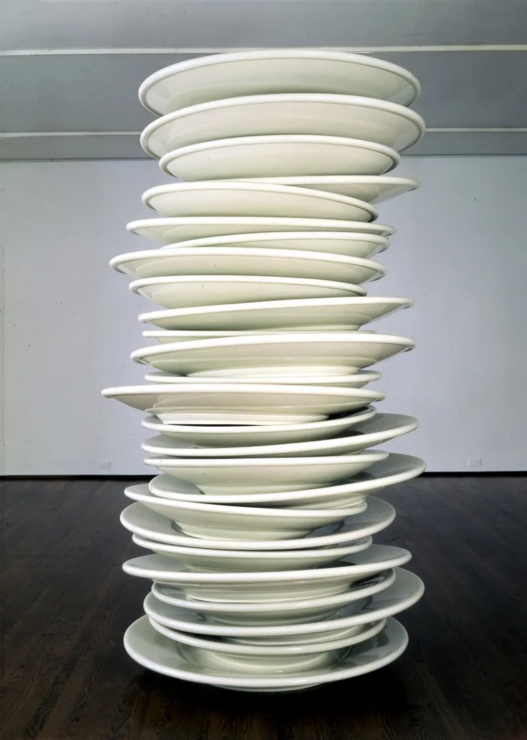 No title (stacked plates, white) - Robert Therrien | The Broad