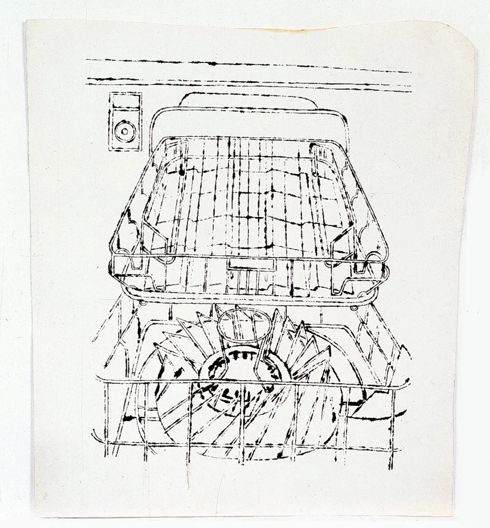 Andy Warhol - Dishwasher, 1960, ink on paper